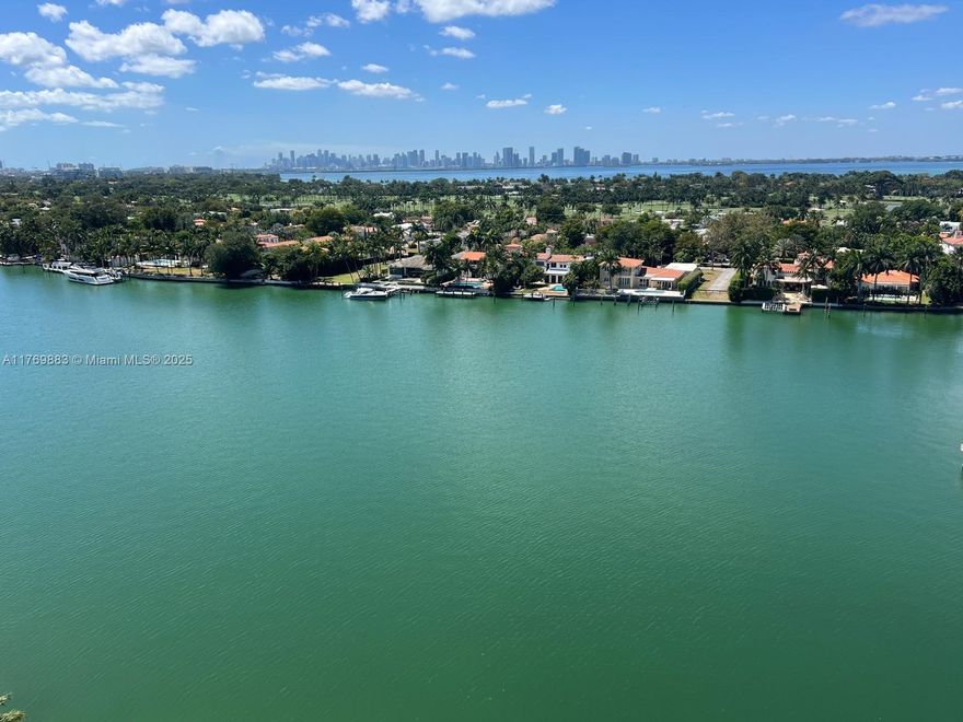 Stunning direct unobstructed Intracoastal, Golf course, South Beach & Miami Skyline views from every room from this 2 Bed/ 2 bath unit on the 15th floor. Unit features 18x18 limestone floors throughout (NO CARPET), marbled bathrooms, granite counter tops in kitchen, washer & dryer & a huge balcony. Building features gym, pool & a newly renovated lobby & common areas. Centrally located in the heart of Mid Beach within walk-in distance to Beach, Restaurants, super market, banks & Pharmacies. TENANT OCCUPIED through April 17, 2025. Must give 24 hr notice plz.