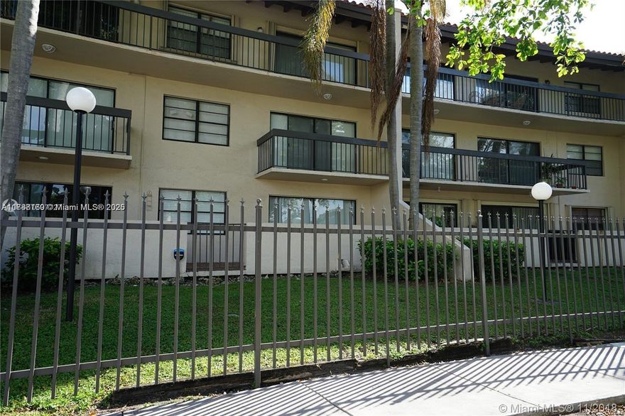 Beautiful large 2 bedroom, 2 bath corner unit. Seldom available unit, large windows, wrap around balconies. Master has walk-in closet. Plenty of storage area. Upgraded kitchen, new flooring in bedrooms, washer/dryer in unit. Assigned parking space in garage, secure access. Enjoy the pool while looking at the Coral Gables Waterways Building is waterfront and dock spaces may be available.