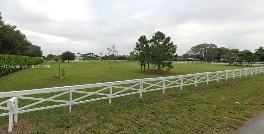 Rare opportunity to own a sprawling 188,179.2 SF corner lot in the heart of Miami's highly desirable Horse Country. Ideally located along SW 125 Avenue between Miller Road and Sunset Drive, this prime parcel is surrounded by multimillion-dollar estates and some of the area's top equestrian facilities. Lots of this size in such a prestigious and established neighborhood are extremely limited, making this a true standout opportunity. The generous dimensions and corner positioning offer endless potential to build a custom luxury estate, private equestrian compound, or legacy property tailored to your vision. Enjoy the perfect blend of privacy and convenience — just minutes from top schools, shoppings, dining, and major roadways — while being nestled in one of Miami’s most sought-after residential pockets. A one of a kind offering in a location where large parcels are increasingly hard to find.