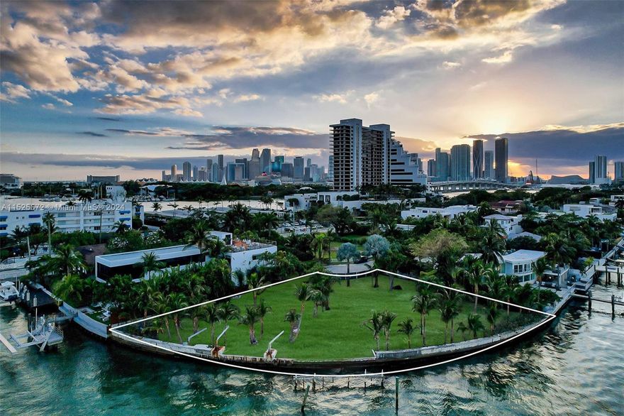 This exceptional 23,640 SF lot on the Venetian Islands is a true masterpiece, seamlessly blending luxury with tranquillity. This prime lot has plans + permits FULLY APPROVED by Dufner Heighes a prestigious architectural firm out of New York. It presents a prime opportunity to build this dream waterfront oasis which has approximately 17,000 SF under A/C, over 26,000 Total SF, with a full rooftop terrace and understory car gallery. The property is surrounded by green natural scenery with a breathtaking view over Biscayne Bay. This property is just minutes away from Miami's most coveted destinations. Situated in an exclusive waterfront location on a cul de sac, the property provides unobstructed views throughout it's over 270 feet of water frontage.