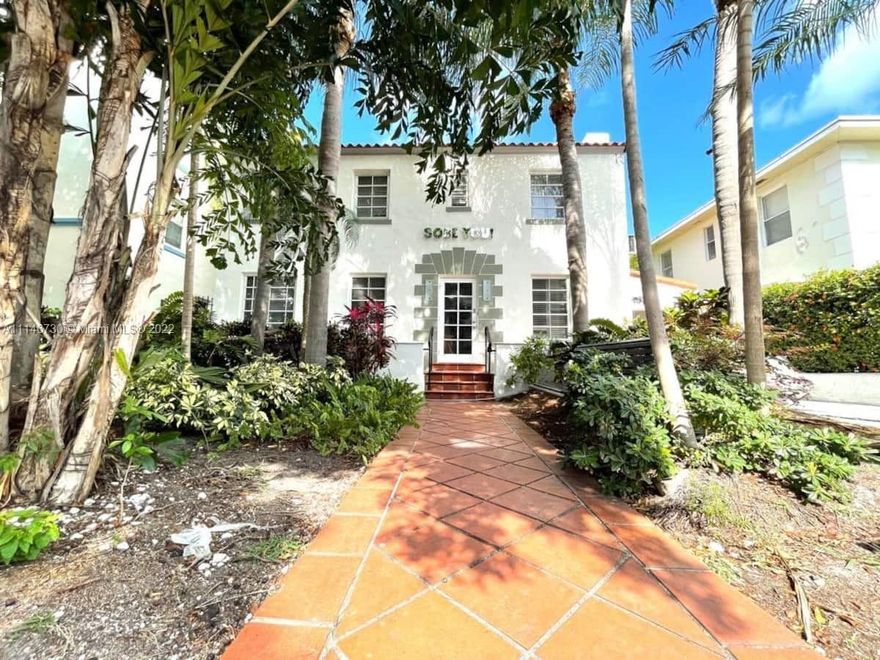 TURNKEY and licensed Hotel/Bed & Breakfast (9 units). Renovated 3 bed/2.5 bath house with central air and commercial kitchen, and poolside guest building with 7 rooms in a tropical oasis. Heated saltwater pool; covered poolside dining area; lush landscaping with irrigation. Established business and prime real estate in the heart of South Beach, close to shops and restaurants. Walk to Ocean Drive and the beach. A rare find, steps from Flamingo Park tennis and basketball courts, and aquatic center. Ideal for Owner/Operator or Investor!