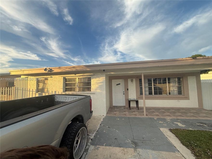 Nicely kept 3 bedroom 2 bath very close to Hialeah, just north of Downtown Miami. Property is well maintained and ready to move in. 2 parking spaces within gate. Property is secured by fence and owner/landlord maintains landscaping. Call listing agent/owner for more info..