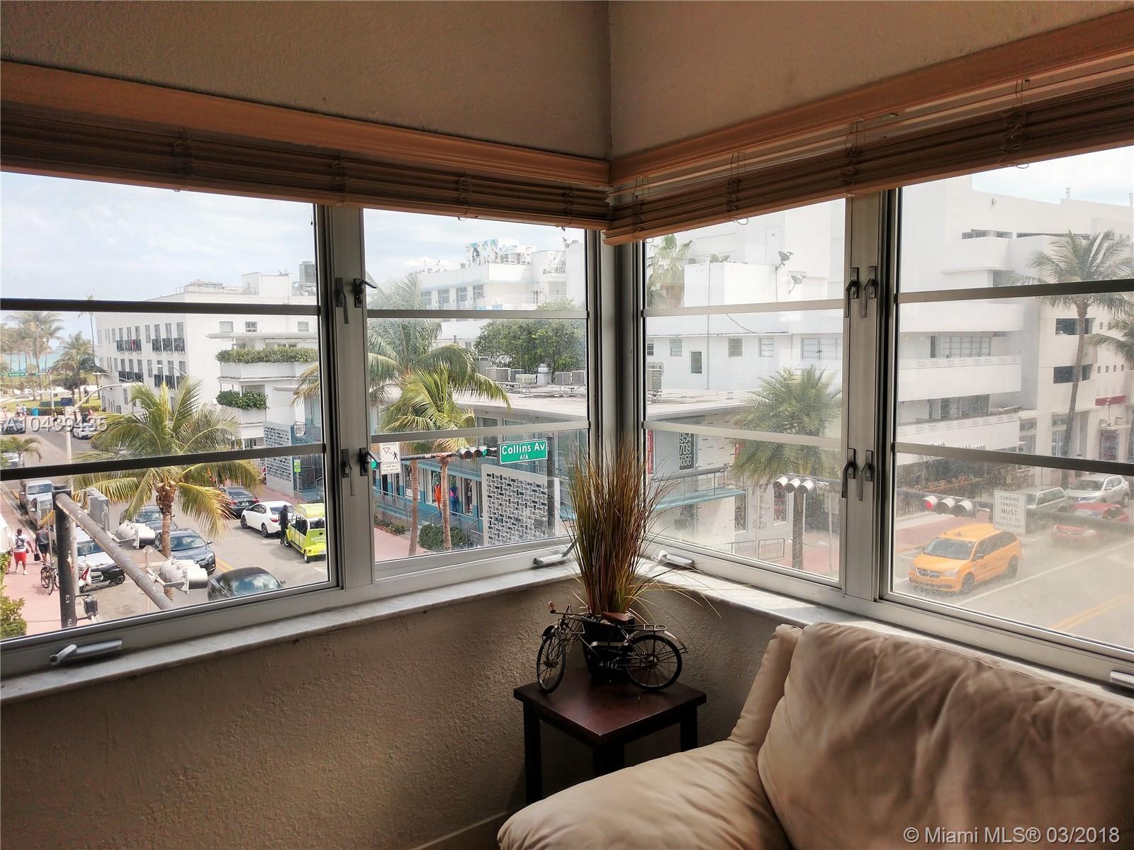 It's all about LOCATION, LOCATION, LOCATION! This 1 Bedroom/1 Bathroom is located right in the heart of South Beach, on famed Collins Avenue. This corner unit features an updated kitchen, updated bathroom and a large walk-in closet and hurricane impact windows. You also have a view of the ocean from the living room window! And, the best part, you can do short term rentals, this can be a real money maker, a great vacation home, or even a hybrid approach. You have plenty of shops, restaurants and nightlife all right out of your front door. You are mere steps away from Ocean Drive and the sands of South Beach. You will literally be in the center of it all! Please call today with any questions or to setup a showing...