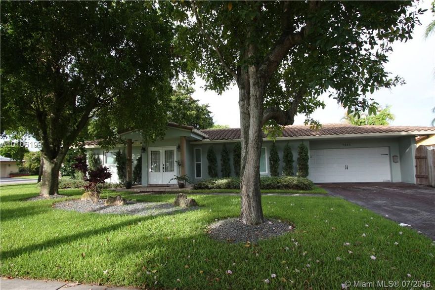 Miami Lakes MAGNIFICENT corner home.  Property is definitely a MUST SEE and is located in the heart of Miami Lakes.  3/2 + large office w/ bathroom access easily converted to 4th bdrm. 2 car garage.  Quaint patio area for entertaining with wood fence for privacy.  Home includes SS appliances and open kitchen floor plan that leads to family room for entertaining. Master bedroom has 2 walkin closets.  NEW roof, impact french doors, windows, A/C and appliances.  Impeccable home w/ great split bedroom layout.
