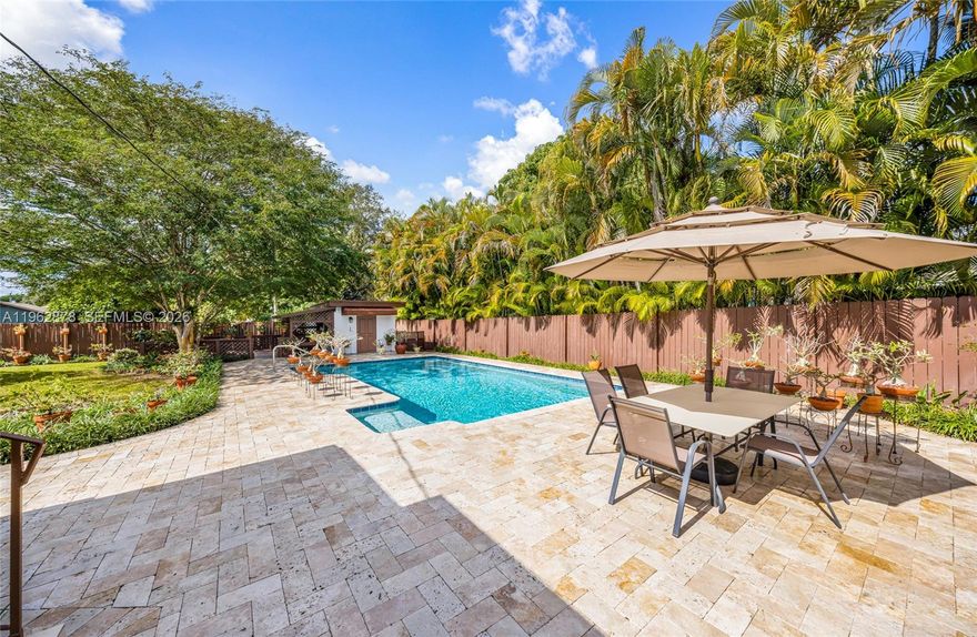 Resort like living in  your very own home! Consider the pool area your own private oasis after a hectic day, or relax  in the large covered patio while you entertain or enjoy a quiet afternoon. Here's a truly magnificent opportunity to own a move-in ready home in the extremely sought-after community of Miami Springs. This 3/3 immaculately maintained home has an easy flow throughout and an impressive outdoor area, ideal for gatherings or quiet evenings. The backyard is completely fenced, allowing pets and kids to safely run around and stretch their legs. The almost 1/4-acre property has plenty of space to allow a creative mind to take off and make additional changes to customize to your liking.
