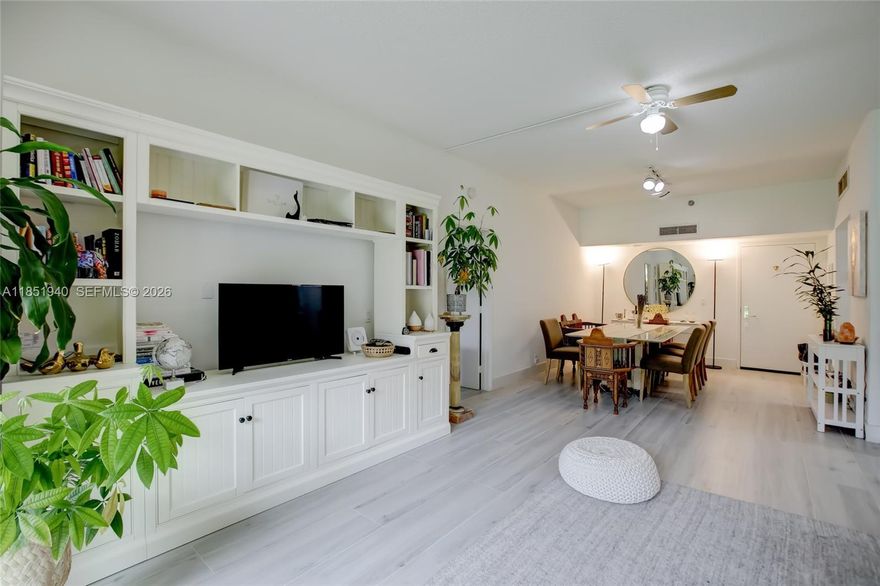 Beautiful spacious first-floor unit with a smart split-bedroom layout. The living opens to a private patio with direct access to the building’s green area, giving you the feel of a house with the convenience of condo living, perfect for relaxing and coffee mornings. Both bedrooms offer peaceful views of the garden. The unit features tile floors throughout, in-unit washer & dryer, and few upgrades including new closets, new toilets, new oven and a new water heater. The kitchen is separate yet flows nicely into the main living space, combining privacy with an open feel. Enjoy resort-style living with a heated pool, gym, sauna, beach volleyball court, valet, 24-hour security, and more. Prime location in the heart of Aventura, next to Founders Park and just across from Aventura Mall.