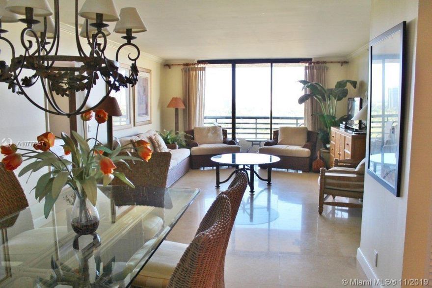 BEST LINE IN THE BUILDING, FULLY FURNISHED DEVELOPER MODEL UNIT, WITH FANTASTIC GOLF&LAKE VIEWS. COMPLETELY REMODELED WITH GRANITE COUNTERS TOPS AND STAINLESS STEEL APPLIANCES, MARBLE FLOORS.CROWN MOLDING&BASEBOARD WITH CONTENPORARY LIGHTING FIXTURES AND CUSTOM MADE CLOSETS. BATHROOMS WITH GRANITE COUNTER TOPS AND MARBLE IN MASTER BATH. FULL AMENITIES. FULLY FURNISHED. BEST LOCATION IN AVENTURA, 5 MINUTES FROM THE MALL AND THE BEACH.