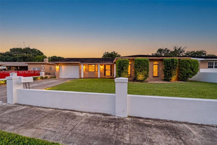 Take a look at this custom built property. Its a Spacious 5-bedroom, 3-bath single-family home in a quiet Miami neighborhood! This well-maintained one-story residence offers over 3,300 sq ft of living space with a functional layout perfect for families or entertaining.  Sunken Formal leaving room, Separate dinning and Mega Family Room. Features include a bright and open living area, oversized bedrooms, and a large kitchen with ample cabinet space. Enjoy a generous lot with room for outdoor living, gardening, or future upgrades. The property includes a garage, driveway parking, and is conveniently located near schools, shopping, dining, and major roadways. Waterfront lot with tranquil reservoir views adds to the home’s appeal. No HOA. Great opportunity for homeowners or investors looking for space, location, and value in Miami-Dade. Move-in ready with tons of potential to customize and make your own!