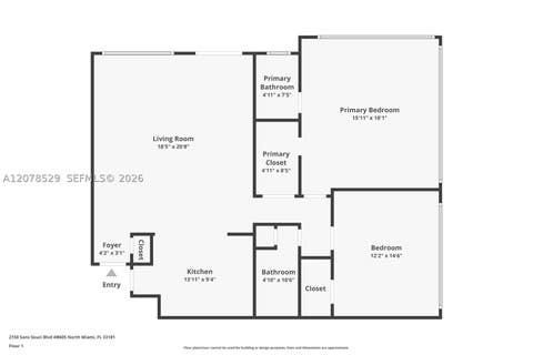 Tiny photo for 2150 Sans Souci Blvd #B605, North Miami, FL 33181 (MLS # A12078529)