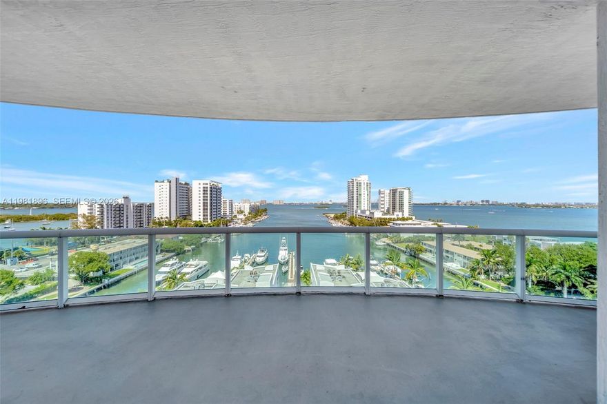 Rarely available 01 Line - Panoramic Biscayne Bay views set the tone for this 2-bedroom, 2-bath residence at the sought-after 360 Condominium in North Bay Village. Floor-to-ceiling impact windows fill the space with natural light, while a spacious balcony running the full length of the unit is accessible from every room and offers a front-row seat to the water.

Inside, the residence features porcelain tile flooring, a modern kitchen with stainless steel appliances, and a spacious primary bathroom with a glass-enclosed shower and soaking tub.

Resort-style amenities include two pools, fitness center, sauna, and elegant lobby. Perfectly positioned in North Bay Village just minutes from Miami Beach, Bal Harbour Shops, Midtown Miami, Design District, and some of the area’s best dining and shopping.