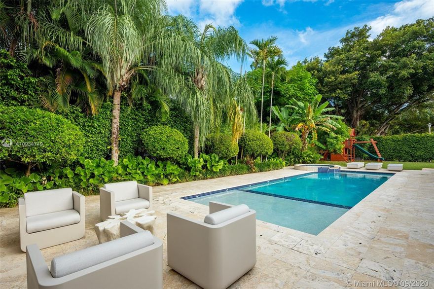 Enjoy living in prestigious gated Bay Point, one of the most exclusive gated communities in Miami. This well-manicured home sits on a picturesque quiet street. Boasting 7 bedrooms, 8 full bathrooms & 1 half bath, this 6,373 total square foot smart home sits on an expansive 19,951 square foot corner lot. Luxurious features in this renovated contemporary home include a spacious open layout with natural light pouring in, modern gourmet kitchen with Wolf and Miele appliances, a large principal suite with a sitting area & dual sinks and walk-in closets, maids quarters & brand new addition to the home adding a second story & additional bedrooms. The outdoors are perfect for entertaining with a beautiful pool, bbq area & covered outdoor lounge area made for outdoor living. 24/7 Bay Point security