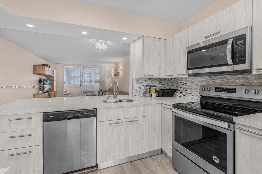 THE CONDOMINIUM HAS RESERVES. Don’t miss this rare chance to own a fully updated 1-bedroom, 1-bathroom condo in a well-maintained building in Hallandale Beach. This turnkey residence features a modern interior and a spacious screened-in balcony with impact windows —usable as extra living space or a guest area. Apartment has impact windows and doors. Prime location near Aventura Mall, Gulfstream Park, shopping, dining, and major highways. No rent for the first 2 years.