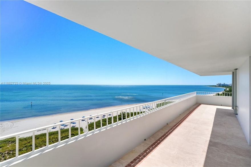 Enjoy breathtaking, unobstructed ocean views from this corner residence at the Commodore Club East in Key Biscayne. Offering 3 bedrooms, 2.5 baths, and 1,930 SF of light-filled living space, this home features spacious balconies that seamlessly blend indoor and outdoor living. The functional layout provides generous living and dining areas along with comfortable bedrooms. Located in a premier oceanfront building, residents enjoy resort-style amenities including direct beach access, pool, gym, tennis courts, and 24-hour security. Available now for immediate occupancy.