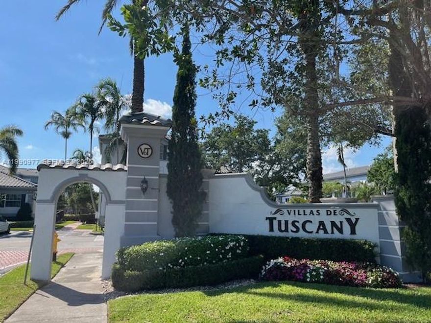 Spacious and well-maintained 3-bedroom, 3-bath corner townhouse located in the desirable Villas de Tuscany community. This property features a remodeled kitchen with granite countertops, tile flooring on the first level, and laminate wood flooring upstairs. Enjoy vaulted ceilings and a functional layout, including a full bedroom and bathroom on the main floor, ideal for guests or a home office, and two ensuite bedrooms upstairs.
The home offers excellent storage space with built-ins under the stairs and throughout the closets, as well as a full-size washer and dryer. One assigned parking space is included. Guest parking is limited and subject to association rules.
Villas de Tuscany offers resort-style amenities, including a pool, clubhouse, fitness center, and on-site management. Conveniently located near major highways, shopping, dining, and highly rated schools in the Davie/Weston area.
The property will be available starting June 1, 2026. Showings are by appointment only. Rent includes water, sewer, and trash.