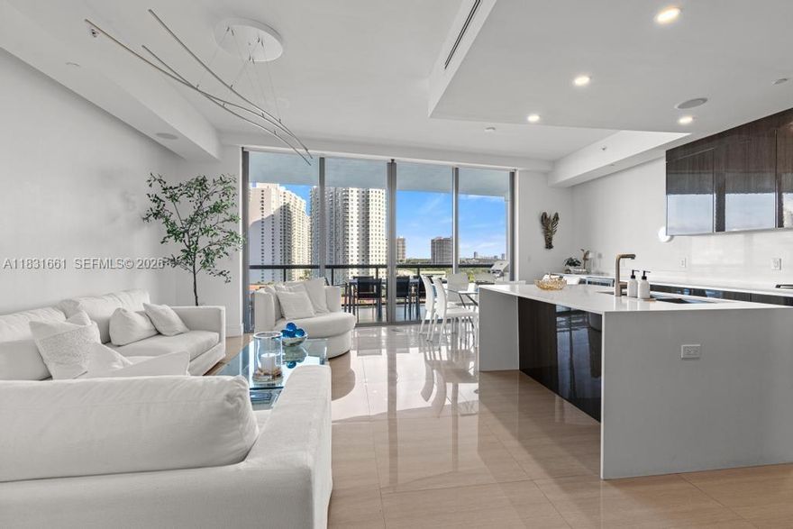 Echo Aventura – Upscale living at its finest. This expansive 3BD + staff room / 4.5BA corner unit offers breathtaking ocean and intracoastal views. Interior features include elegant marble and wood flooring, a modern Italian kitchen with premium appliances, and an oversized balcony with a summer kitchen—ideal for entertaining. Enjoy 5-star amenities in this full-service, resort-style building: fitness center, spa, yoga studio, on-site café, poolside service, and more. Luxury, location, and lifestyle—all in oneEcho Aventura is a 5-star, full-service building with resort-style amenities, including: Private elevator State-of-the-art fitness center & spa Yoga studio On-site restaurant/café
Poolside service and 2 parking assigned spaces and storage