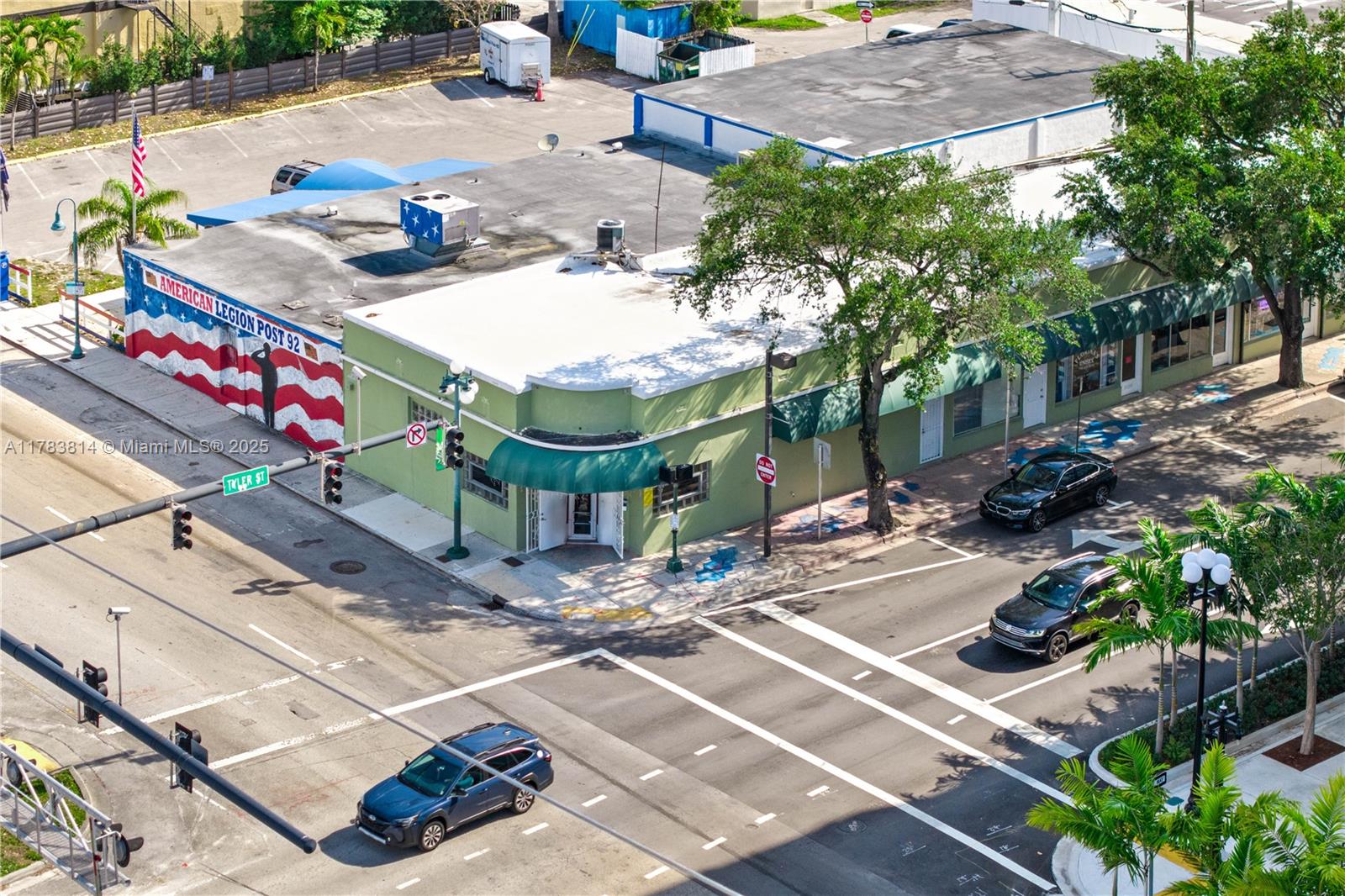 Located in Downtown Hollywood, this highly coveted prime corner is ideal for retail, restaurant /bar, office, and event space offers a A+++ location, with high visibility and heavy foot traffic. This space is offered with the bay next to it, 2043 Tyler Street, a total of 2,142 SF. Landlord can also break both spaces up, priced separately. Sidewalk seating is available with a permit. This unit is upgraded with new floors, lighting and has a hood. This is a NNN lease with CAM fees. Tenant must qualify. Financials, credit check and background are required.