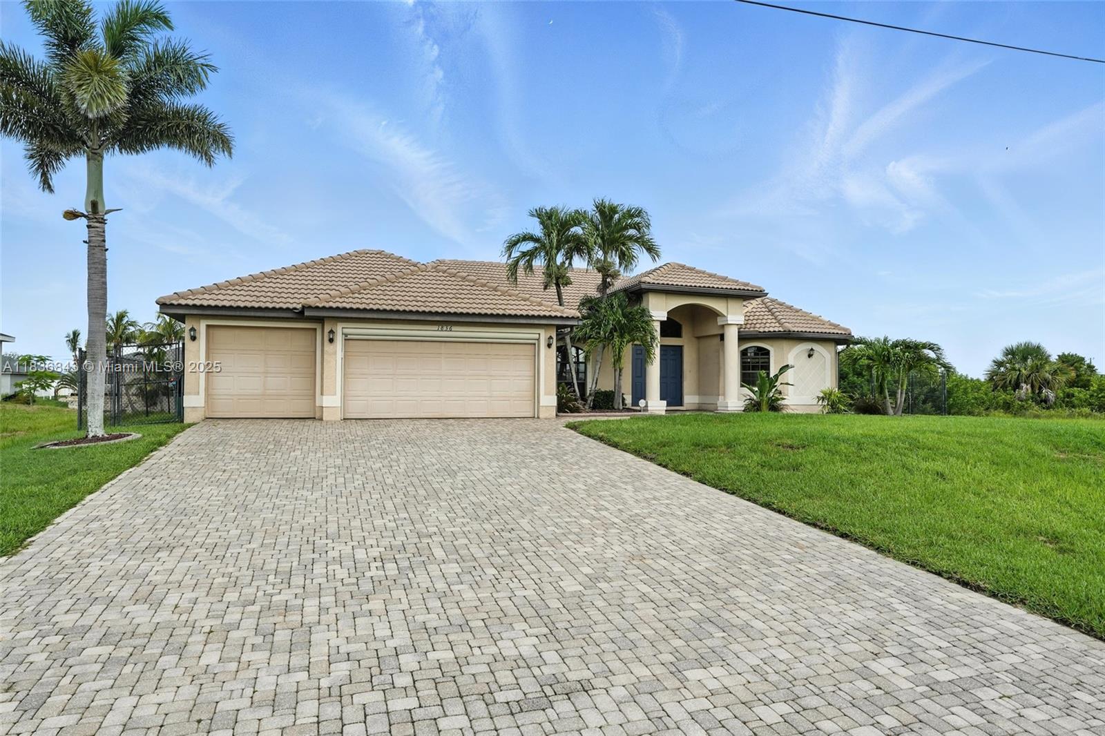 Welcome to this stunning waterfront pool home in sunny Cape Coral! Enjoy canal views from your private pool area with seawall—perfect for boating, kayaking, or watching Florida’s sunsets. The fenced yard adds privacy for family and pets. With over 2,400 sq ft, this move-in ready home features 4 bedrooms, 2 bathrooms, and a 3-car garage—great for storage or toys. Highlights include high and tray ceilings, a tile roof, paver driveway, and a whole-house reverse osmosis system. Located in a non-flood zone with no HOA, enjoy peace of mind and flexibility. Perfect as a primary home, vacation retreat, or investment!