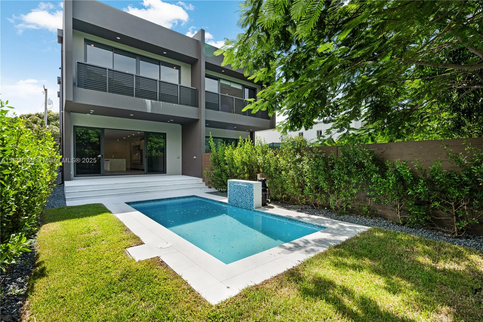 Stunning New Construction 4BD/4BA Modern Townhome
Experience luxury living just steps from Coconut Grove and Coral Gables, and minutes to Brickell and Downtown Miami. This brand-new modern townhome features four spacious bedrooms and four full bathrooms, with high ceilings on both levels and sleek porcelain tile flooring throughout. The European-style kitchen boasts premium cabinetry and appliances, complemented by elegant imported marble bathrooms and built-in closets in every bedroom. Enjoy outdoor living with a private pool, covered patio, and a generously sized fenced yard. Additional features include full size washer and dryer on the second floor, Kohler and Duravit fixtures, a one-car garage, and gated parking. Pool and yard maintenance included in rent.