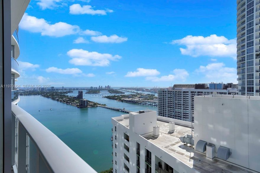Located in the desired Aria on the Bay, this fully upgraded 1 bed 1.5 Bath unit offers Porcelain floors, blackout shades European kitchen cabinets, Bosch stainless steel appliances, cal closets, 9-foot ceilings & large terrace overlooking the Bay, Ocean and the City. Building amenities include 2 pools, spa, state-of-the-art gym and yoga studio, BBQ area, kids playroom, movie theater and more. Ideally located, across from the Margarate Pace Park, within walking distance to Publix, restaurants and only minutes from Midtown, the Design District, Wynwood , Brickell and Miami International Airport.