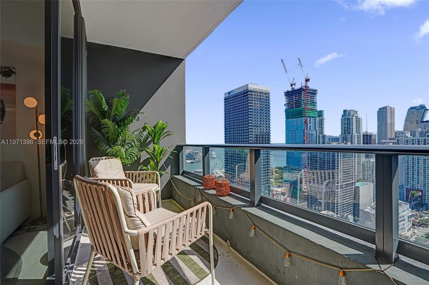 Beautiful 1BD/1BA at The Gale/Natiivo Miami offering 540 SF interior + 134 SF private terrace with stunning, unobstructed south-facing water and Brickell skyline views. Open-concept kitchen/living, spacious primary bedroom, in-unit W/D, and sleek modern finishes throughout. One of the largest 1-bedroom layouts in the building plus a rare closet feature not commonly found at Gale/Natiivo. Ideal south exposure provides beautiful natural light throughout the day—bright and inviting without harsh, direct afternoon heat. Prime Downtown Miami location with flexible rental options and resort-style amenities including a large fitness center, classes, spa services, and a vibrant pool deck.