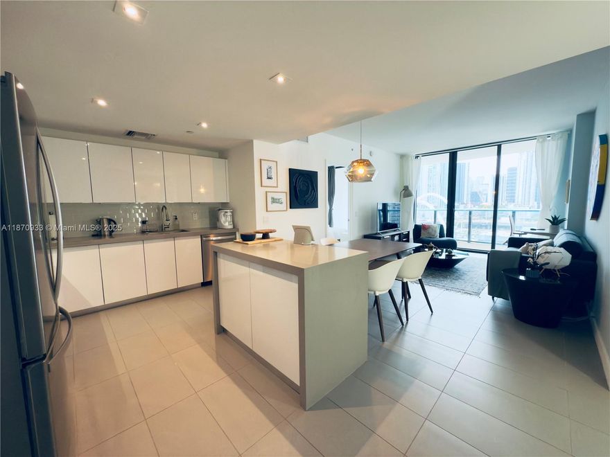 Stunning furnished 2 bed / 2 bath, 880 sq ft. residence with sweeping bay and city views. Features include 9-ft floor-to-ceiling glass windows, sleek European kitchen and baths, stainless steel appliances, and a desirable split floor plan. Canvas offers world-class amenities: three pools, jacuzzi, spa, fitness center with yoga/meditation areas, high-speed internet throughout, glass racquetball court, movie theater, game room, outdoor lounge, and BBQ area.