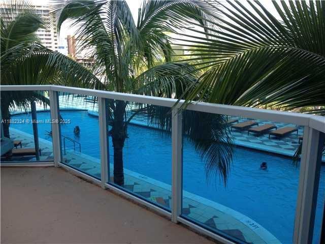 Beautiful 2nd floor over Pool Cabana with Intercoastal and Pool view with balcony for sale!!! Buyer must own apartment in the building to buy cabana. Kitchenette, wash basin, small refrigerator, personal AC in wall