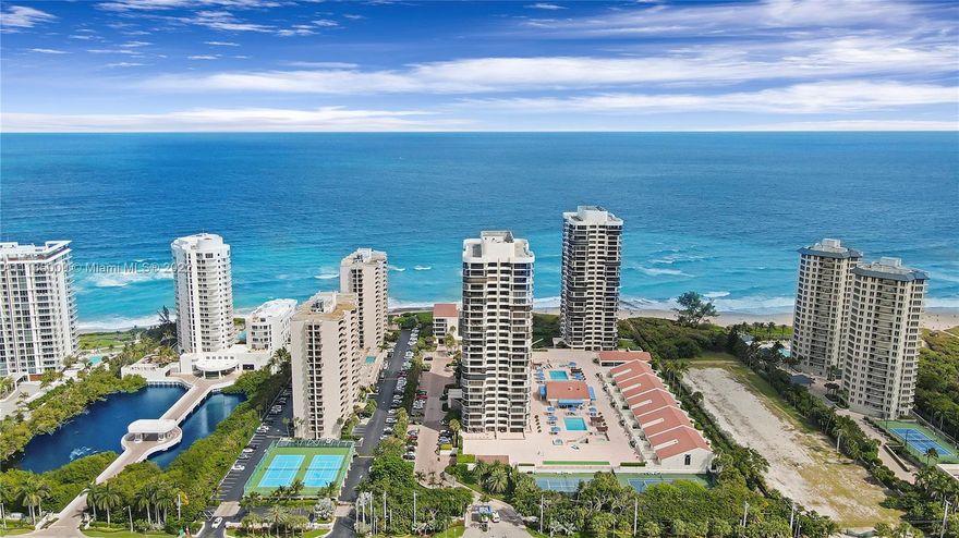 Jaw Dropping Views from every room in this spacious 2 bedroom 3 1/2 bath unit on the 20th floor. Large Open floor plan offers the ultimate in Florida Living. Travertine Marble floors throughout. Wonderful kitchen has stunning views from every angle. Private Split bedroom floorplan. Primary bedroom features loads of closet space and 2 Full Baths ! Guest room is ensuite and offers direct ocean views. The Martinique is a Full Service Building with every amenity that you could wish for. Onsite Restaurant/Bar is located on the pool deck that has 2 large heated pools, Kiddie Pool, Hot Tub, Bocce Ball, 2 Tennis/pickleball courts and Private Beach Access with Chair/Umbrella service. Truly Resort Living at its best !! Fitness center and Cardio gym with Mens and Womens Locker Rooms. Garage Parking.