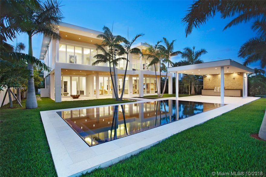 Great Value. Newly constructed Modern Waterfront Smart Home located in the heart of Miami Beach. Bright and open floor plan, perfect for entertaining. Tall Foyer, spacious and bright living and family area. New Custom Italian Kitchen with vast cabinetry and Miele and Wolf Appliances. Large marble countertop and separate pantry room. Large 2 car garage. Ground floor bedroom with covered terrace leading to pool. Outdoor cabana and BBQ grill, outdoor bathroom and storage. Heated pool with Jacuzzi and pebble finish. 4 bedrooms upstairs with Oak wood floors. Huge master with connecting terrace and sitting area capturing the ocean breeze. Large master bath, large tub, smart toilets and outdoor shower. Custom Italian closets. Custom Italian doors. Spiral staircase leading to large rooftop Terrace