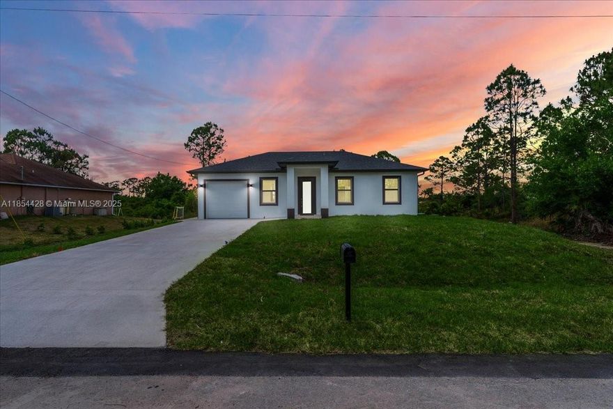 New Construction Home - 3 Beds, 3 Baths Seller offer closing costs $9000. Includes stainless steel appliances, impact windows and doors, one-car garage. This house has a full bathroom with an additional exterior entrance, which adds value to the property, as the garage can be converted into EFFICIENCY.