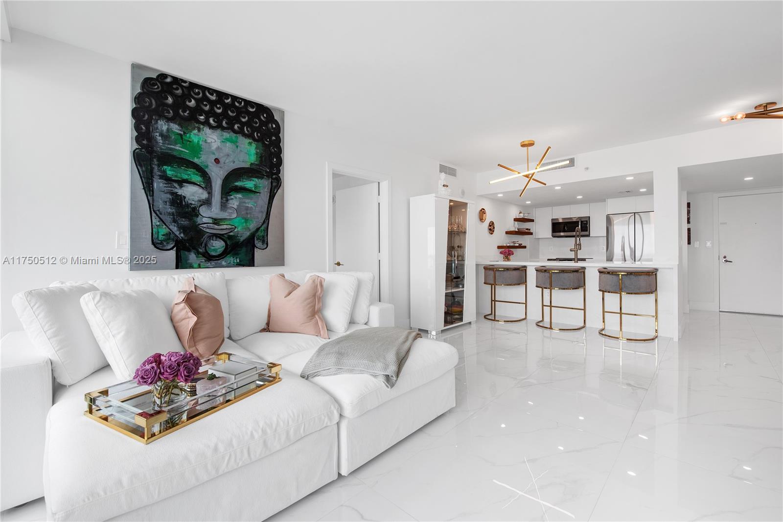 Fully renovated 2 bed, 2 bath unit, where modern luxury meets breathtaking views. Floor-to-ceiling windows and 32x48 porcelain tile throughout bring an abundance of light to the space. The gourmet kitchen features custom cabinetry, quartz countertops and top-of-the-line appliances. A professional work station sink makes cooking functional and easy. New washer/dryer and custom closet cabinetry in both bedrooms for proper organization. Large private balcony with the best sunset views from the 29th floor. Split-floor plan ensures privacy, making this unit perfect for both relaxation and entertaining. Located along the shore of Biscayne Bay and on Margarate Pace Park with great walkability within this family-friendly community. Offered furnished or unfurnished. Available starting 4/24/25.