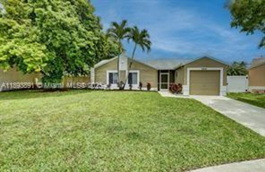 Beautifully updated 3-bedroom, 2-bath single-family home located on a quiet cul-de-sac in the desirable Boca Landings community. This move-in-ready home features impact windows and doors, modern kitchen with quartz countertops and stainless-steel appliances, and updated bathrooms. Enjoy Florida living in your private fenced backyard featuring a new above-ground pool, barbecue area with covered patio enclosure, and spacious deck area perfect for entertaining. Freshly painted inside and out with elegant marble-finish flooring and recessed lighting throughout. Low HOA with access to community amenities including internet,pool, tennis courts, playground, and clubhouse. Conveniently located near shopping, dining, and A-rated schools.