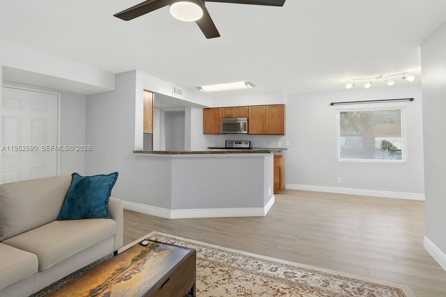 Perfect turnkey investment opportunity. Current tenants move out the first week of May, RENT IMMEDIATELY. This first-floor 1-bedroom, 1-bathroom condo. The unit has been tastefully renovated, featuring an updated kitchen, modern bathroom finishes, and upgraded flooring throughout. A washer and dryer are located inside the unit for added convenience. The community offers desirable amenities including a pool and fitness center, enhancing tenant appeal and long-term rental stability. Well-maintained and low-maintenance, this property is ideal for investors seeking a solid, income-producing asset with future flexibility. The property has maintained continuous occupancy, with no history of vacancy!