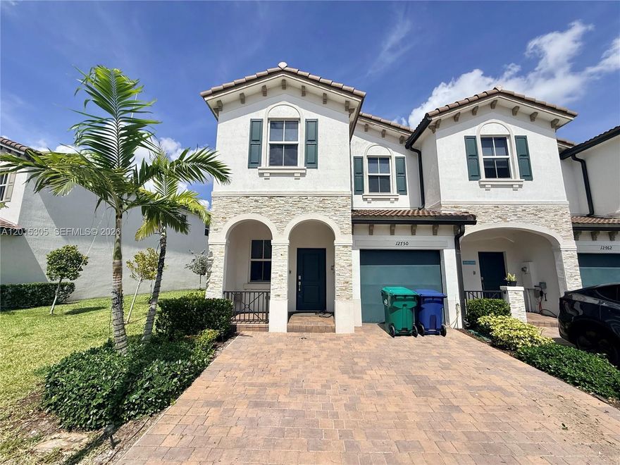 Welcome to the Townhome in the guard-gated community of Westview. Enjoy 3 spacious bedrooms and 2.5 bathrooms. All upstairs including the primary suite with spectacular and completed walk-in closet. Outside find a private backyard. This residence is close to expressways, 15 Mins to Downtown - Brickell, 18 min to Doral & 20 mins to MIA Airport. The community has a spectacular resort-style clubhouse with a playground, gym, a pet park and an amazing and luxurious pool. Boasting chic sun-filled interiors,  great open floor-plan, impact windows, eat-in kitchen with breakfast bar, covered front porch, and 1-car garage and 2 Parking Spaces.