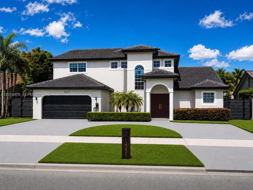 Welcome to your personal retreat! Boasting over 3,200 sq ft of living space, this 4-bedroom, 3.5-bath pool home offers exceptional value per square foot. You’ll love the open layout with laminate flooring and a fully updated kitchen featuring quartz counters, stainless-steel appliances, and recessed lighting. A four-year-old tile roof provides peace of mind, and smart-home technology makes daily living effortless. The screened salt-water pool with covered terrace and pergola creates a resort-style outdoor oasis. A SELLER PROVIDED CREDIT TOWARD IMPACT WINDOWS AND DOORS, GIVING BUYERS THE OPPORTUNITY TO CUSTOMIZE THE STYLE AND DESIGN TO THEIR PREFERENCE. With a circular driveway, two-car garage, and no HOA, plus proximity to major thoroughfares, this home combines generous space, modern comfort, and convenience.