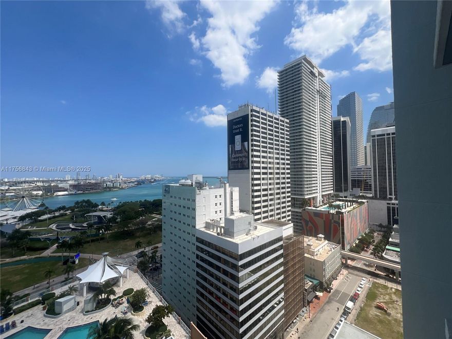 1-bedroom condo on the 19th floor of Vizcayne Tower, boasting easterly bay views. This impeccably maintained unit offers a modern, open-concept layout with abundant natural light, perfect for relaxing or entertaining. The kitchen features sleek appliances while the bedroom provides a serene retreat with generous closet space. The building elevates your lifestyle with top-tier amenities, including a resort-style pool, state-of-the-art fitness center, 24-hour concierge, and lush landscaped grounds. Located in the heart of downtown Miami, you're steps from vibrant dining, shopping, and entertainment. Enjoy the best of urban living with water views—ideal for professionals or those seeking a luxurious pied-à-terre.