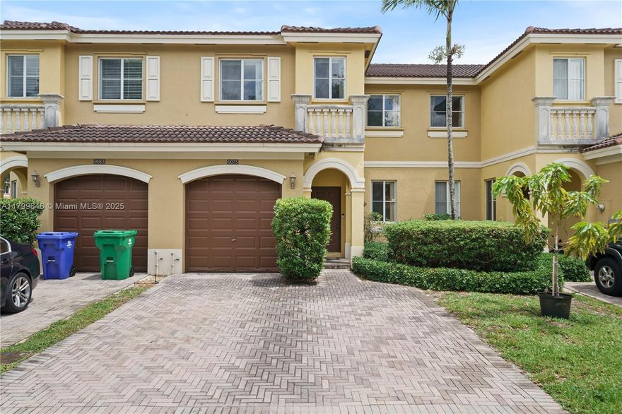 Spacious 4-bedroom, 3-bath townhome in a gated Miramar community, close to top-rated schools, shopping, and dining. This light and bright two-story home features fresh paint and beautiful wood floors throughout. The main level offers a bedroom and full bath—ideal for guests or multi-gen living. Upstairs, the oversized master suite includes a sitting area, walk-in closet, en suite bathroom with double sinks, soaking tub, and separate shower. Enjoy all stainless steel kitchen appliances, a one-car garage, and upstairs laundry with washer and dryer. Relax in your private backyard or enjoy community amenities like the pool and kids’ play area. Prime location and move-in ready! Schedule your private tour today!
