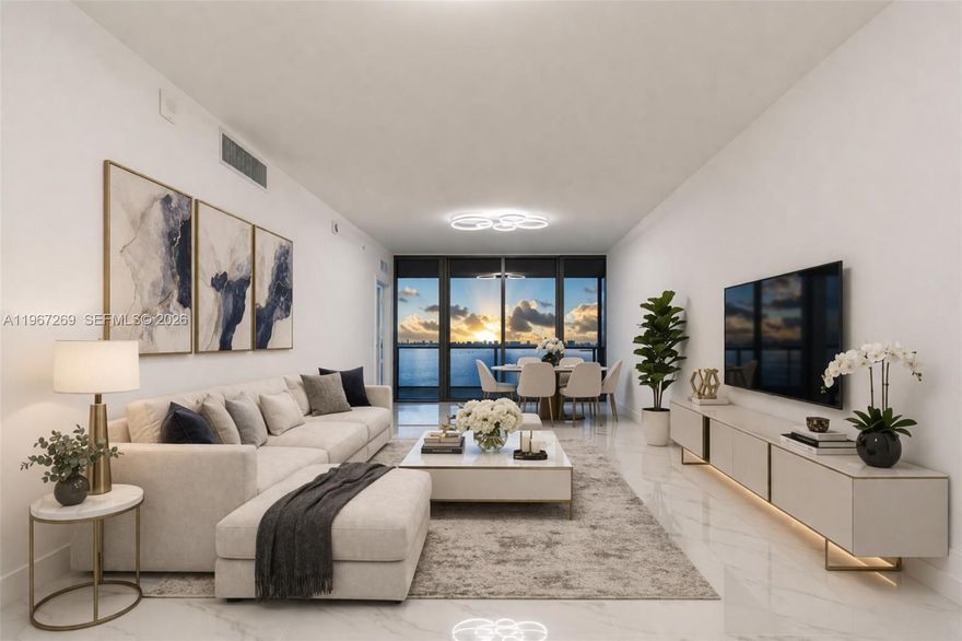 Located in the iconic Aria Reserve Miami, this brand new construction residence offers elevated waterfront living in one of Miami’s most anticipated luxury towers.

This spacious three bedroom, three bathroom residence features an open and thoughtfully designed layout with expansive living areas and floor to ceiling glass that frame beautiful, unobstructed views. The seamless indoor outdoor flow enhances both everyday living and entertaining, while refined finishes throughout create a sophisticated and modern atmosphere.

Aria Reserve delivers a truly world class lifestyle with resort level amenities designed to rival five star destinations. Residents enjoy multiple pools, a state of the art fitness center, spa facilities, private lounges, tennis courts, and curated social spaces, all set along the waterfront.

An exceptional opportunity to own a brand new luxury residence offering space, design, and panoramic views in the heart of Miami’s thriving waterfront district.