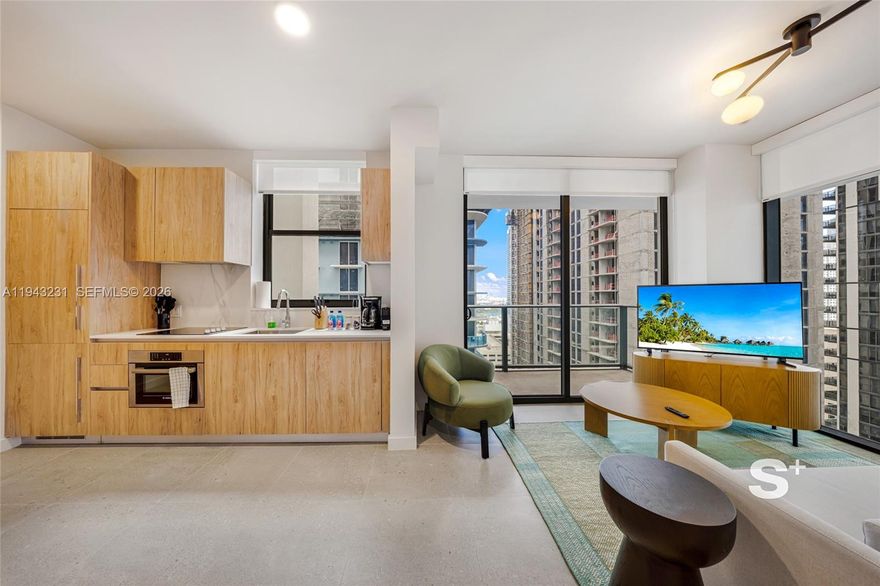 Turnkey, fully furnished residence at The Crosby, located in the heart of Downtown Miami / Miami Worldcenter. This modern unit features floor-to-ceiling windows, a private balcony, open-concept living area, contemporary kitchen with integrated appliances, and a spa-style bathroom. In addition, you will own a deeded storage room. The Crosby allows short-term rentals with no rental restrictions, making this property ideal as a primary residence, second home, or investment. The building offers over 22,000 SF of amenities including a rooftop pool and jacuzzi, fitness center, coworking spaces, private restaurant/bar, and 24/7 concierge. Currently operated by Stayplus, offering six (6) months of complimentary management for the new owner at asking price (optional). Prime location near dining, entertainment, transit, and major Miami landmarks.