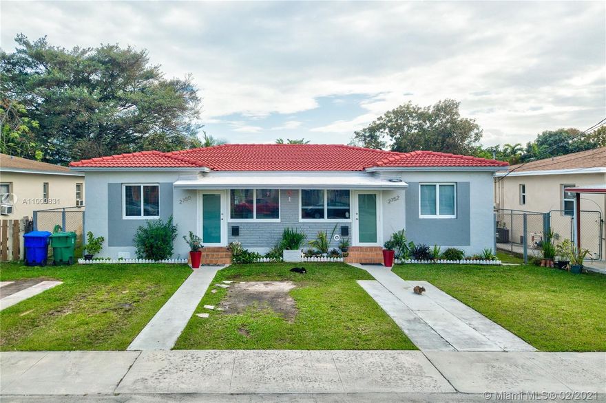 Location! Location! The Pines! between Coral Way an US1. 
Duplex for sale... rare opportunity for investors or new owners, partially remodeled, impact windows, roof only 8 years old. Big patio with vast room for a pool …
Unit 1 and 2 are very similar, two bedroom/one bath.