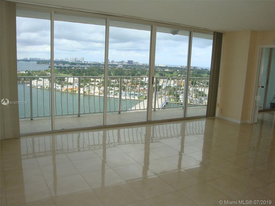 Fully renovated apartment with amazing water views from every room. 2 split bedrooms, 2 full bathrooms on floor 24th. Ceramic through the property. Granite counter tops and stainless steel appliances. Walking closets. Access to the large balcony from every room, with  floor to ceiling windows to maximize the views. Minutes from the beach. Great amenities including marina, Olympic-size pool, 24 hours security, gym, jacuzzi. On site convenience stores, restaurants, beauty salon. Water and trash removal included in rent.
Tenant needs $ 4,500 to move: 1st. month rent $ 1,900; refundable security deposit $ 1,900; refundable Association deposit $ 500; application $ 200