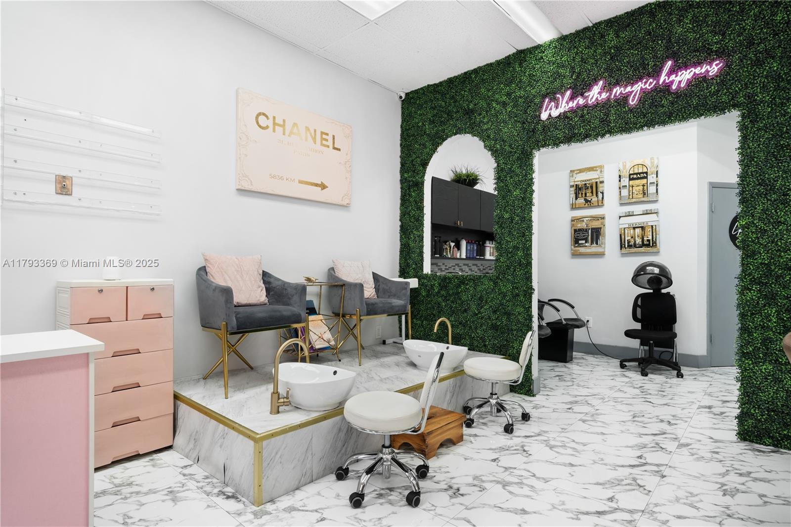 Secure your spot in a high-traffic, centrally located area with this fully remodeled beauty salon. This is an asset sale — perfect for salon professionals looking to step into a move-in-ready space with minimal setup required. Monthly lease is $3,395 including tax. Landlord will draft a new lease to its new qualified owners. Plenty open space parking.