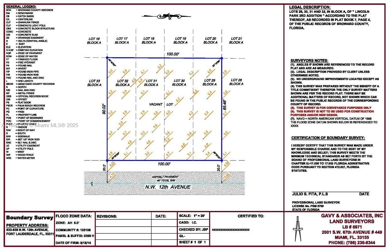 LINCOLN PARK THIRD ADD - Land