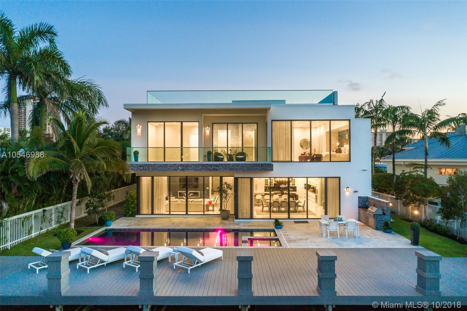 This contemporary luxury waterfront mansion is located in one of Ft. Lauderdale's most desirable locations, Seven Isles. Experience the lifestyle that blurs the lines between indoors and out. Allowing for the most pleasurable resort style living with exceptional design and craftsmanship throughout. This brand new 5bed/6.5bath, 6800 sqft, two story home sits upon 76' of prime waterfrontage, just seconds from the intracoastal. 
Featuring massive bedrooms, soaring ceilings, 36" marble floors throughout, and gourmet chef's kitchen that includes an 800 bottle wine cellar makes this THE BEST deal in Ft. Lauderdale!
