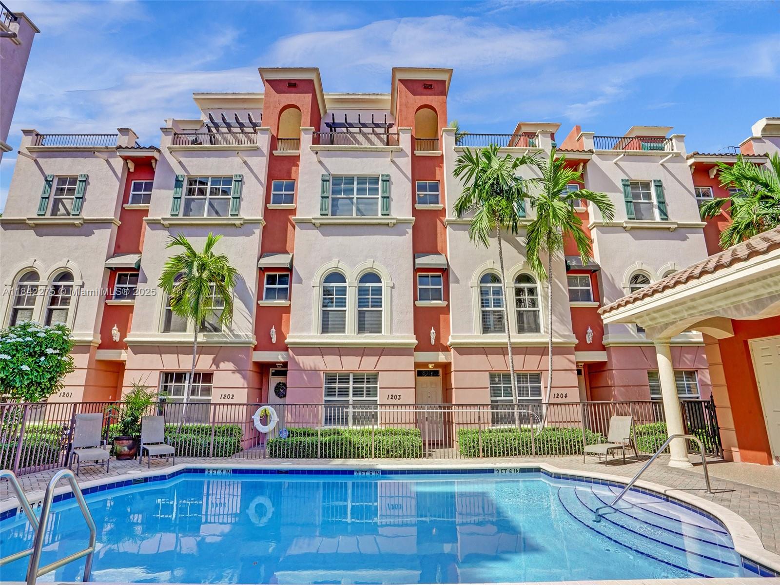 Magnificent and remodeled 3 Story Townhouse in Central East Fort Lauderdale location! Gated and secure complex just seconds from Sunrise Beach, Holiday Park & Galleria Mall. Community is less than 5 minutes to the Beach, Downtown & Las Olas. Townhouse is perfect for roommates needing a home office/guest room or a small family. 3 bedrooms, 3.5 baths, 2 car attached garage. Large unit with lots of light, soaring ceilings, hurricane impact windows, granite countertops, updated baths, all bedrooms have ensuite bathrooms. Unit is steps away from the pool and grilling area with guest parking nearby! Walk or bike to the beach, Publix, Whole Foods, Trader Joes, Gateway Theatre, endless shopping, dining, gym, and entertainment options! Great neighbors! This location can't be beat! FAST APPROVAL!