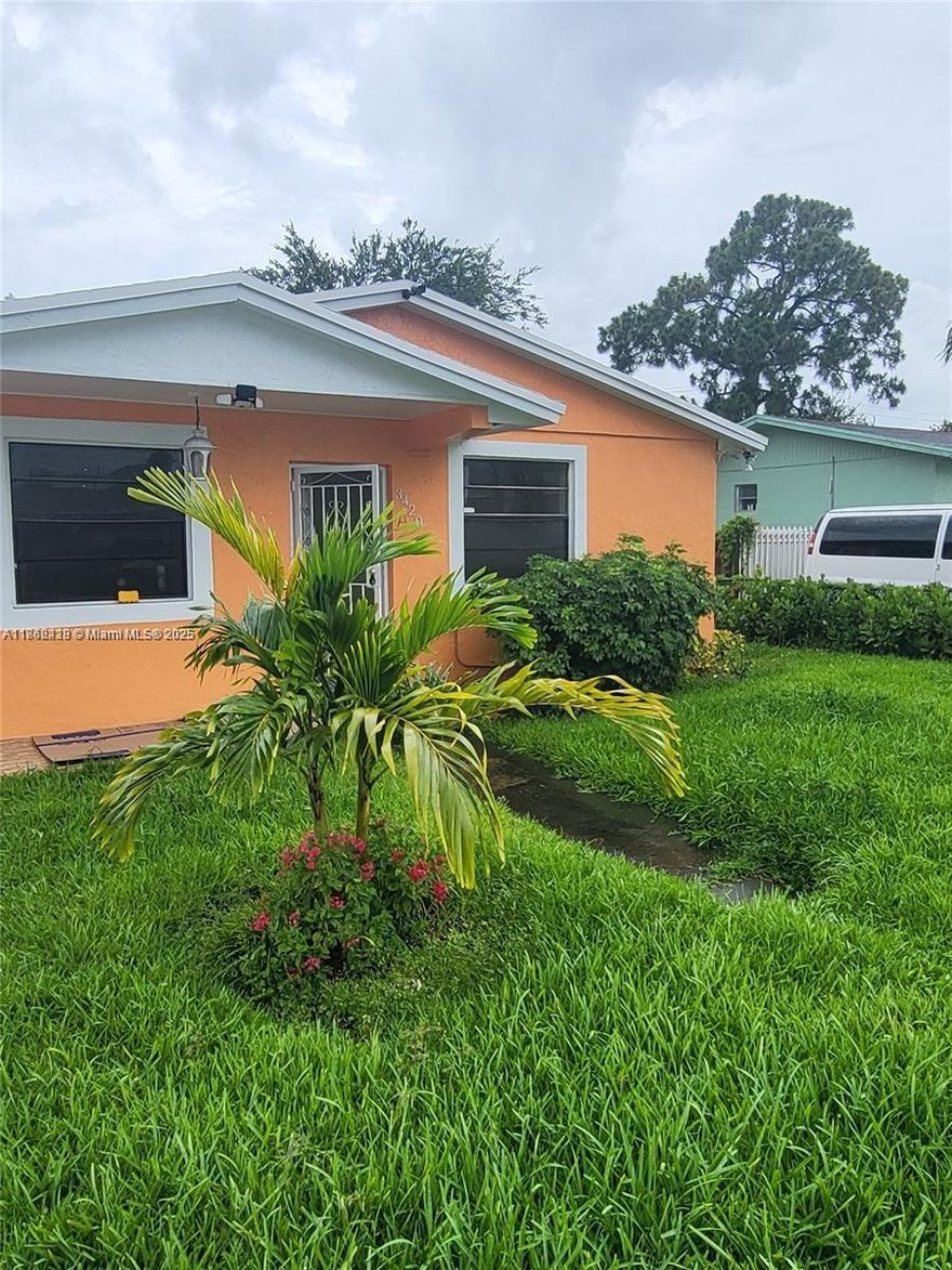 Great investment opportunity awaiting the right investor! Located on a nice quiet street in Miami Gardens just a few blocks from the turnpike, the Hard Rock Stadium. Lots of avocado, mango and coconut trees on the land. Current combined rents total $4800 per month. Zoned for 2-9 units - opportunity to develop. Separate meters.