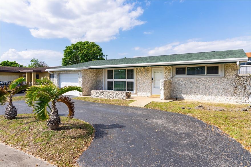 Welcome to this well-maintained single-story home located in the desirable Sunrise Golf Village community. This 3-bedroom, 2-bath residence offers a functional layout with approximately 1,477 sq. ft. of open living space, plus a converted garage providing additional flexible living or den/library/office/workout space, newer appliances including refrigerator (2025), smoke detectors and combustible gas detector, and a dedicated utility/laundry room with newer washer and dryer (2023). Enjoy Florida living with a private pool with brand new equipment and tile (2025), tranquil canal backdrop and spacious natural stone patio (2025)—ideal for relaxing or outdoor entertaining. The home features central air, new composition shingle roof with secondary water barrier (2023), and sits on a generously sized lot with no HOA restrictions. Conveniently located near shopping, dining, parks, and major roadways. As of March 13th, the property will be vacant. A great opportunity to own in an established neighborhood with strong market activity. Schedule your private showing today.