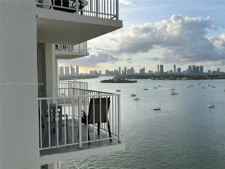 Enjoy the Bay and Ocean from this Bright and spacious 1/1.5 condo in one of the most desirable neighborhoods in Miami Beach, West Ave. This unit features a spacious main bedroom with two walk-in closets, an Open floor plan with a large terrace, an updated kitchen and bathroom, tile floor throughout, and floor-to-ceiling impact windows. Close to Flamingo Park, Lincoln Rd. Bayview Terrace is a quiet, sophisticated full-service building with great amenities, including premium cable, high-speed Internet, parking, a 24-hour attendant, a Bayfront fitness facility, a heated swimming pool, laundry facilities, dockage, individual storage, and bike storage. Pets are welcome. The seller has paid all assessments.