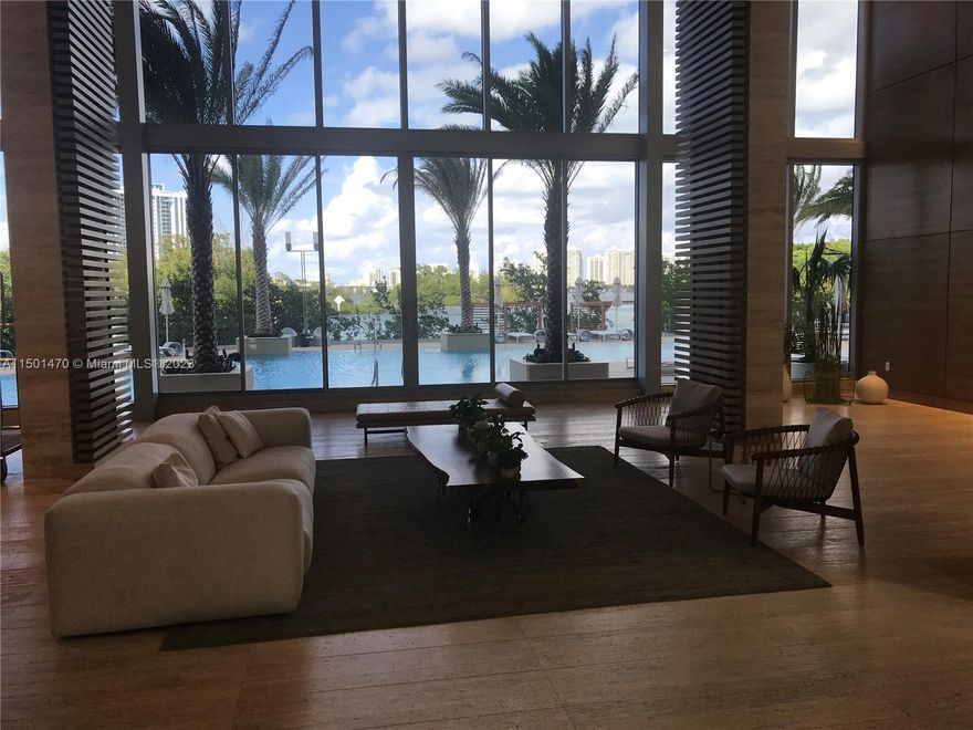 Welcome to your brand-new home in the Sky! Exceptional views from the best 2 Bed/ 2 Bath + Den line in the North Tower. Private elevator, tiled throughout, fully equipped with top-of-the-line appliances. Five-star amenities including infinity-edge pool, fully equipped spa and fitness center, large BBQ area, beach area, sports facility for tennis, racquetball, soccer, basketball and open play. Media room, full-size billiard table and poker tables and much more. Move in ready. Easy to Show!