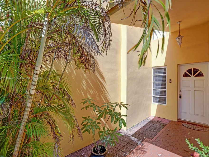 Rare 3 br/3 bath, 2-Story, corner townhouse at sought after Twin Homes Village, a gated community in the heart of Coral Gables. Immaculately maintained. Tiled throughout. Large covered patio with lots of extra storage. Huge backyard. 2 parking spaces right in front. Pet allowed up to 30lbs.  Fabulous controlled school choice district: Gables/Sunset Elementary! Hurry, won't last.