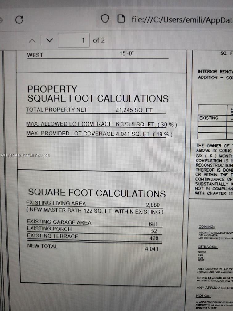 OLD CUTLER ESTATES SEC 1 - Residential